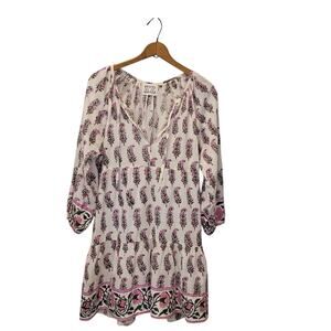 SZ Blockprints Womens Cotton Long Sleeve Priya Dress Phool Print Large Boho